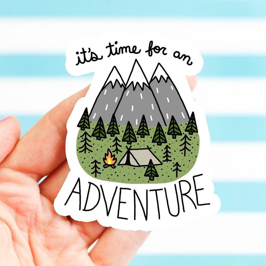 aufkleber camping It's Time for An Adventure Camping Sticker – Endeavor Hardware