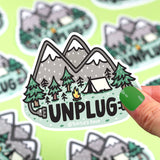 Unplug in Nature Vinyl Sticker